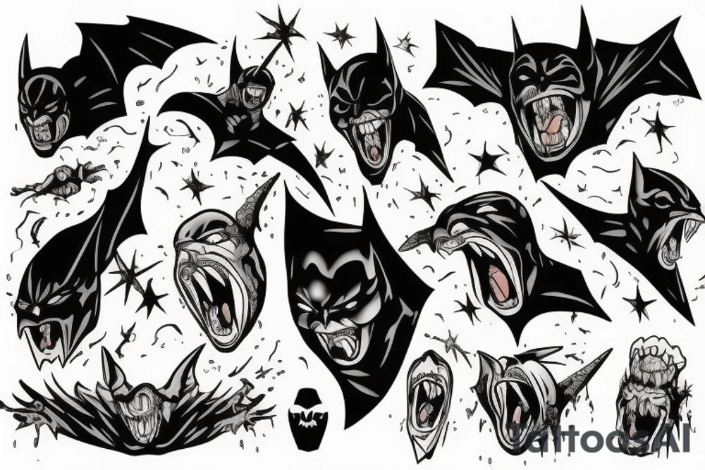 A dark knight screaming inside tattoo idea