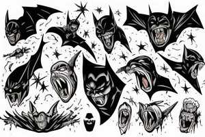 A dark knight screaming inside tattoo idea