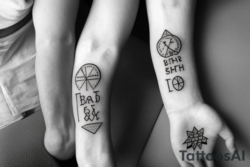 simple aesthetic mom and dad tatto with there birth year tattoo idea
