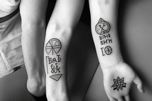 simple aesthetic mom and dad tatto with there birth year tattoo idea