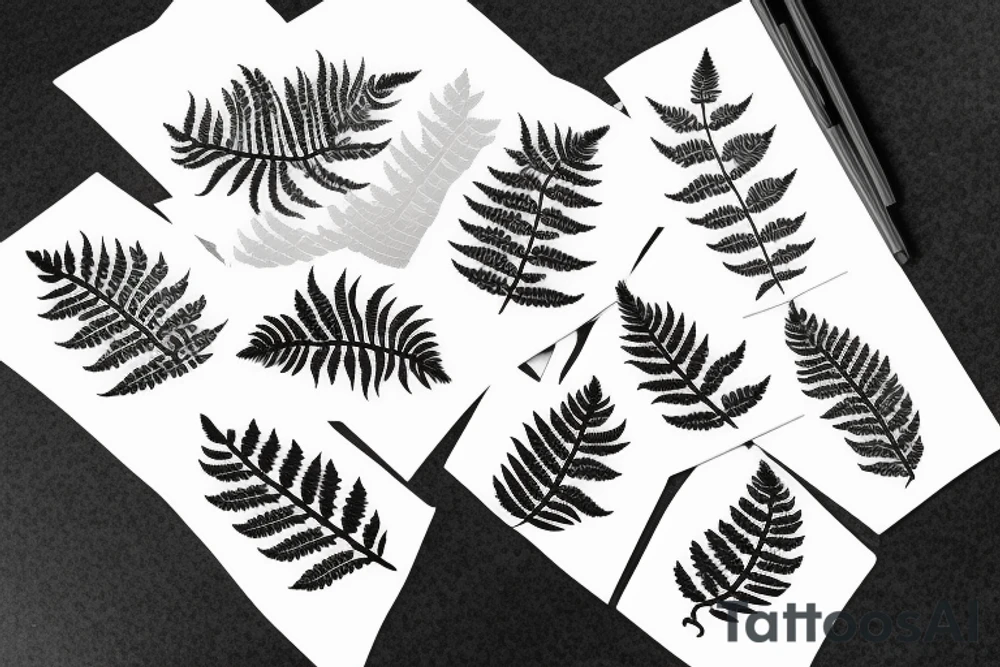 fern leaves tattoo idea