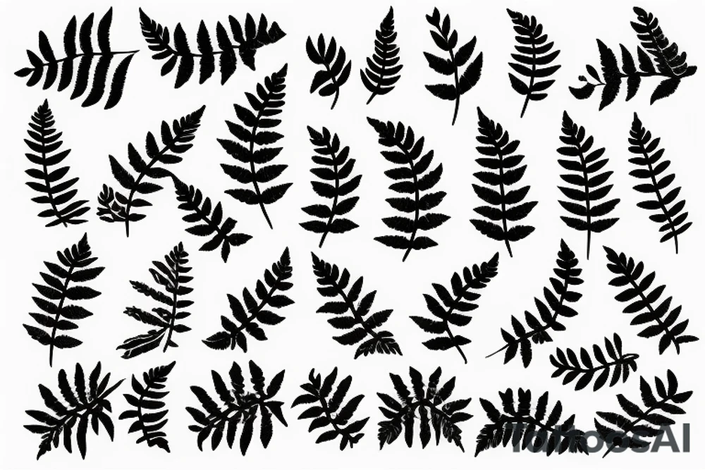 fern leaves tattoo idea