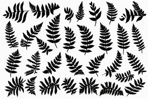 fern leaves tattoo idea