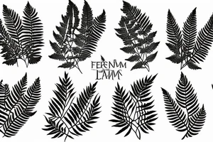 fern leaves tattoo idea