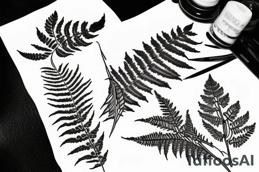 fern leaves tattoo idea