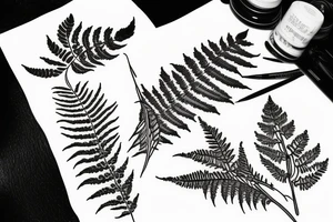 fern leaves tattoo idea