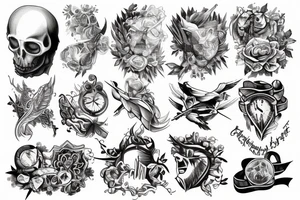 a tattoo from the neck to the elbow passing through the triceps, mythology, knowledge, life, pleasure tattoo idea