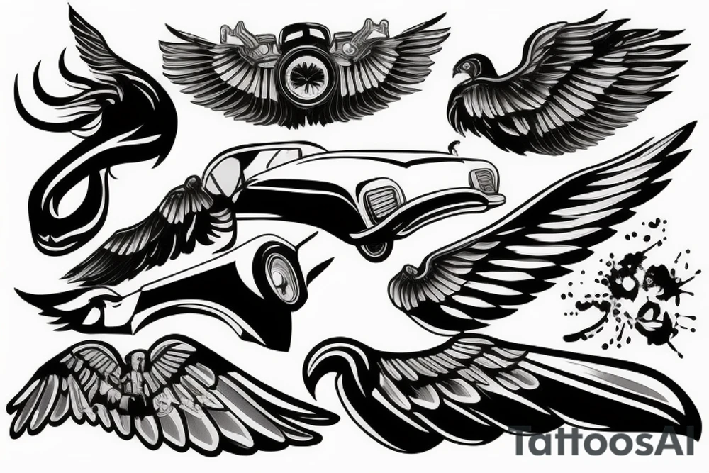 Grease car wings tattoo idea