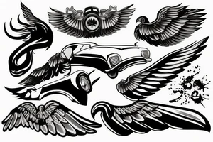 Grease car wings tattoo idea