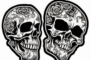 Dead skull punk wizard tattoo idea