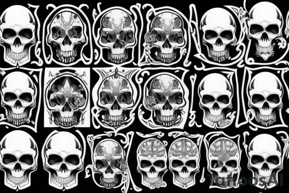 Dead skull punk wizard tattoo idea