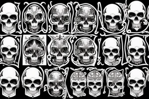 Dead skull punk wizard tattoo idea