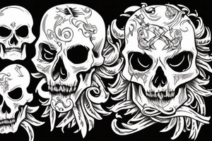 Dead skull punk wizard tattoo idea