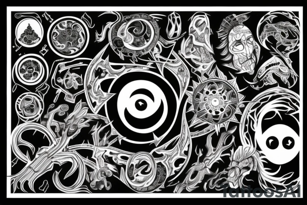 Chaos star with ying-yang symbol inside tattoo idea