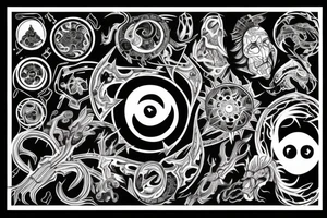 Chaos star with ying-yang symbol inside tattoo idea