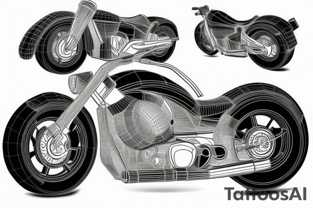 a motorcycle with a cell phone tattoo idea