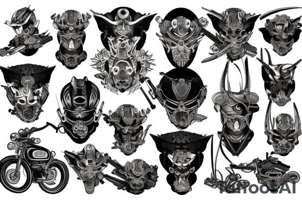 Motorcycle samurai tattoo idea