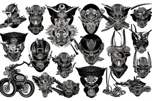 Motorcycle samurai tattoo idea