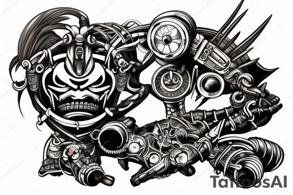 Motorcycle samurai tattoo idea