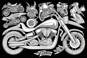 motorcycle that can ride on all terrain tattoo idea