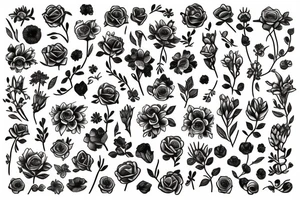 A bunch of flowers tattoo idea