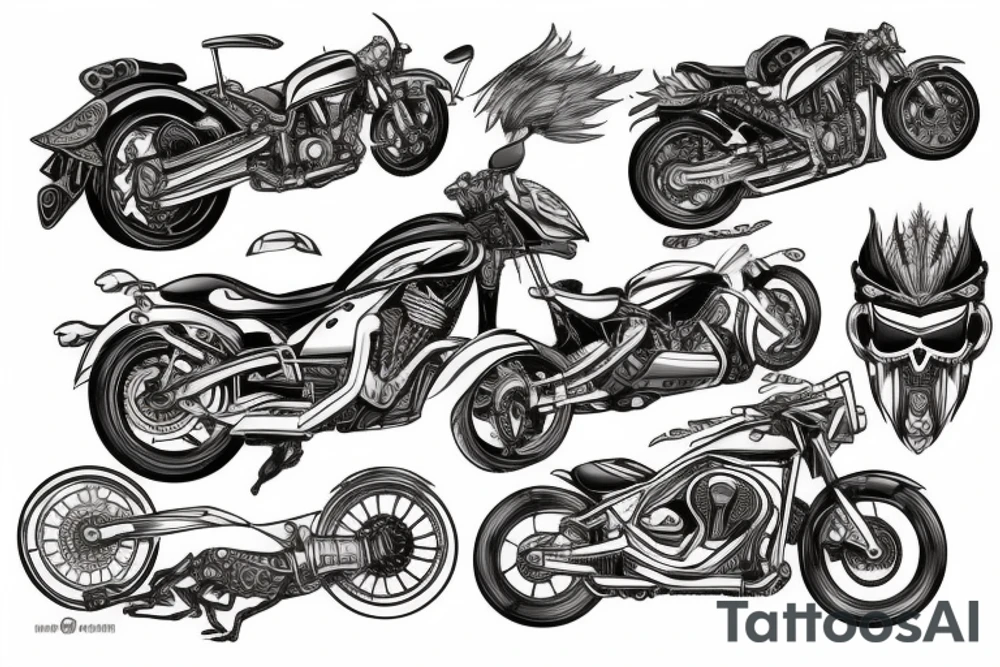 Motorcycle mechanic ronin tattoo idea