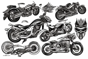 Motorcycle mechanic ronin tattoo idea
