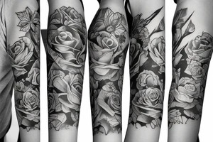 Sleeve Aquarius,rose, tattoo idea