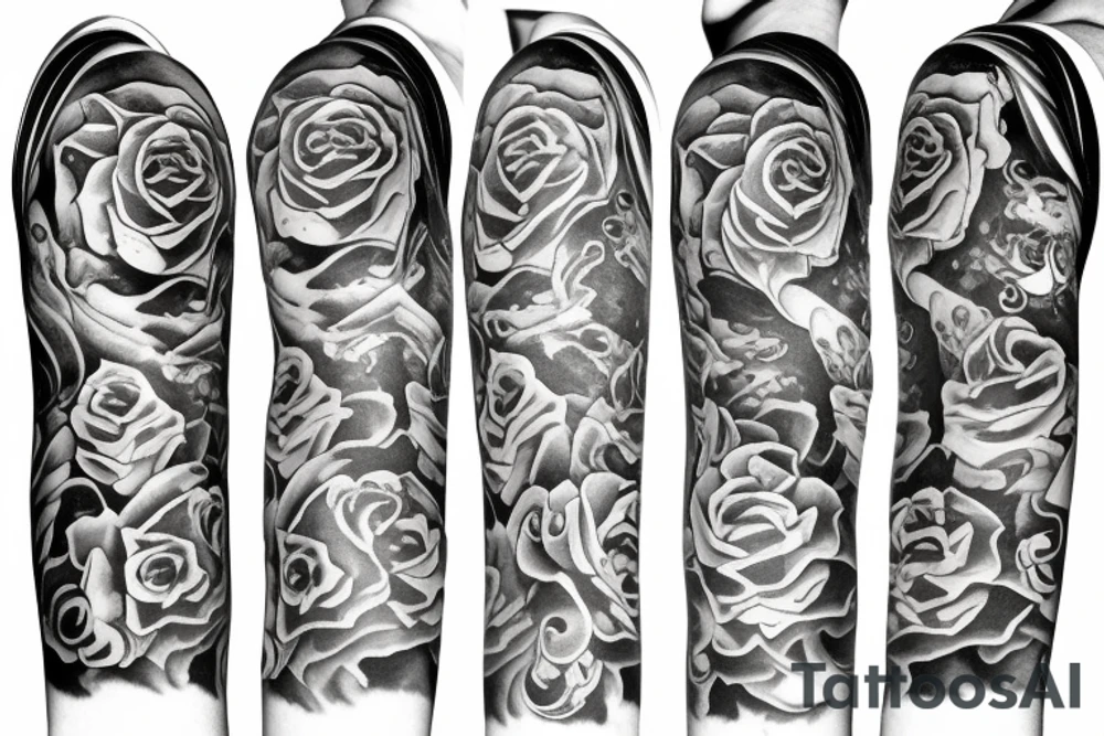 Sleeve Aquarius,rose, tattoo idea