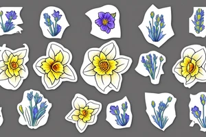 Daffodil, bluebell, lavender tattoo idea
