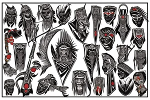 Perform a title with word "Team Chumash" and native american vibe tattoo idea