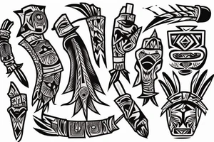 Perform a title with word "Team Chumash" and native american vibe tattoo idea