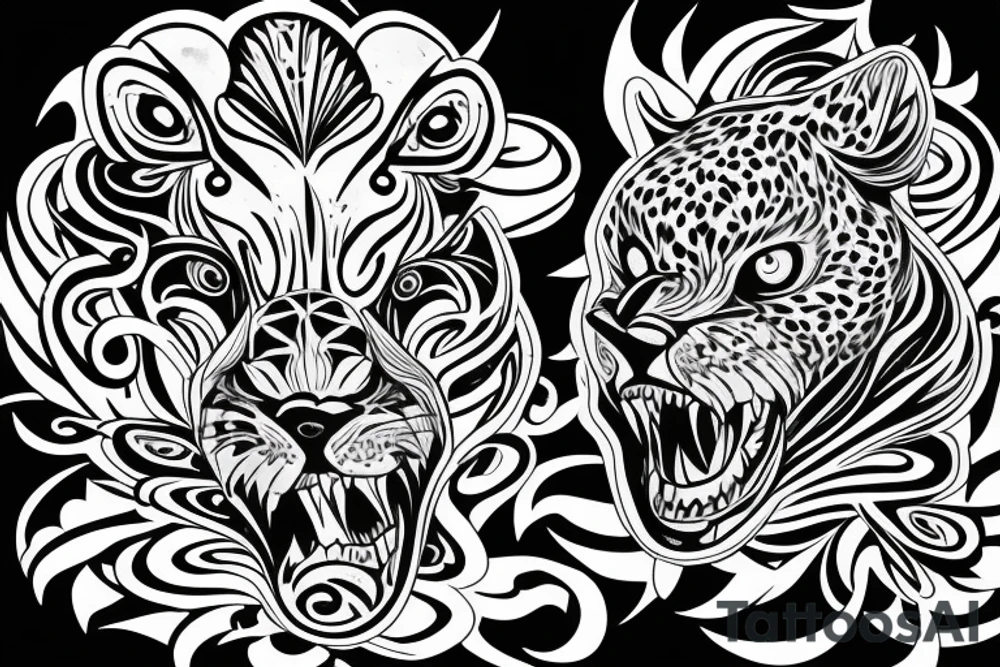 concept tattoo inspired, cheeath head, free bird, everyone toghter through knife tattoo idea