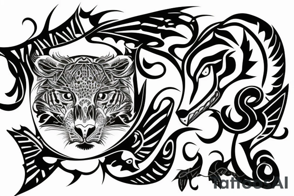 concept tattoo inspired, cheeath head, free bird, tattoo idea