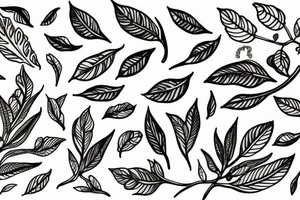Olive branch with the half of moon tattoo idea