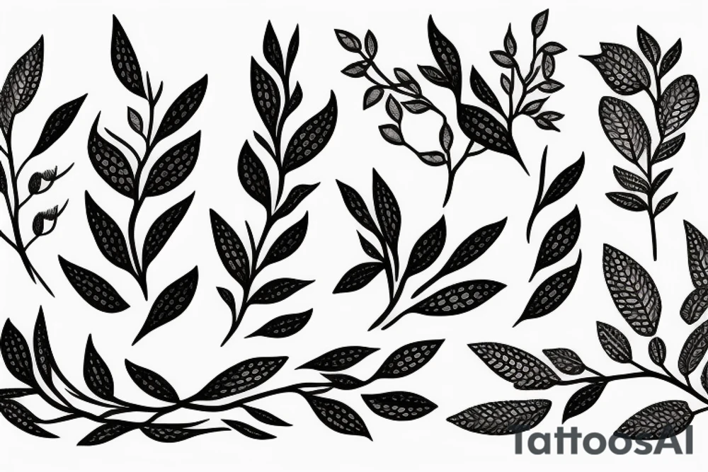 Olive branch, wide outlines and shadow inside tattoo idea