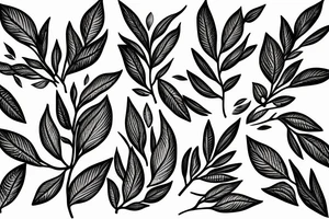 Olive branch, wide outlines and shadow inside tattoo idea