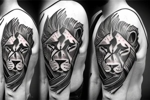 A male lion with a lightning bolt tattoo idea