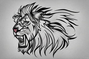 A male lion with a lightning bolt tattoo idea