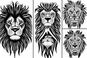 A male lion with a lightning bolt tattoo idea