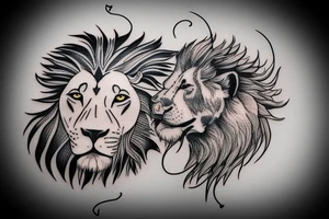 A male lion with a lightning bolt tattoo idea