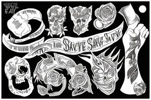 Struggling past and survival surrealism tattoo idea