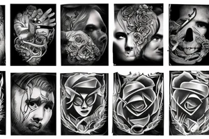 Struggling past and survival surrealism tattoo idea