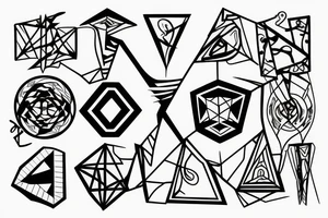 Struggling past and survival surrealism tattoo idea
