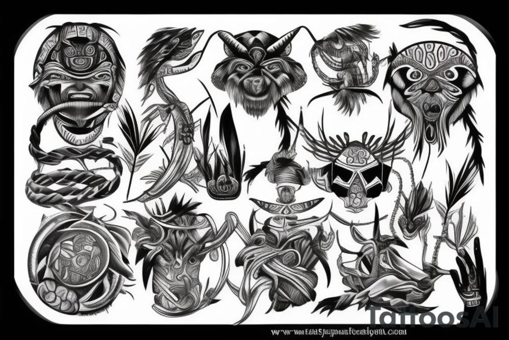 Struggling past and survival surrealism tattoo idea