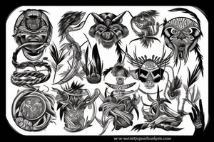 Struggling past and survival surrealism tattoo idea