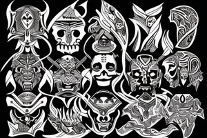 Struggling past and survival surrealism tattoo idea