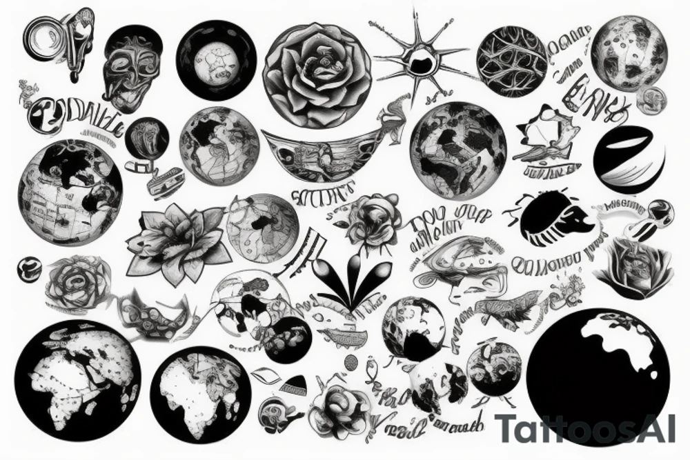Small globe tattoo idea