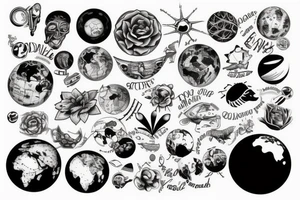 Small globe tattoo idea