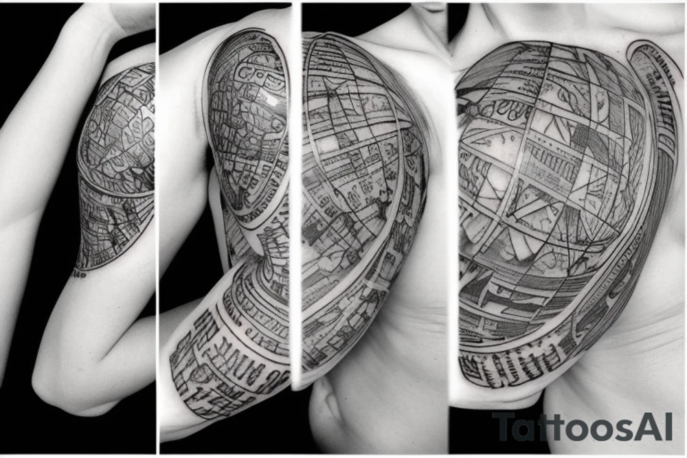 Small globe tattoo idea